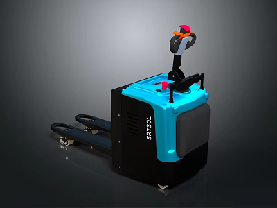 Blue Electric Pallet Truck With Control Handle For Industrial Cargo Handling STILL 3d model