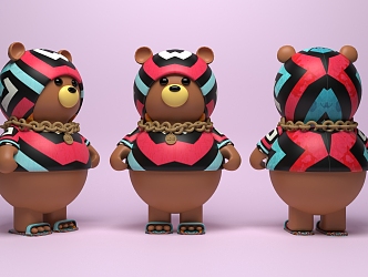 Modern Doll Bear Cartoon 3d model