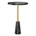 Elegant Modern Side Table With Black Marble Top And Gold Metal Stand Base 3d model
