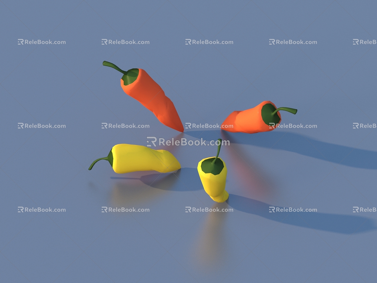 Pepper Cartoon Vegetables 3d model