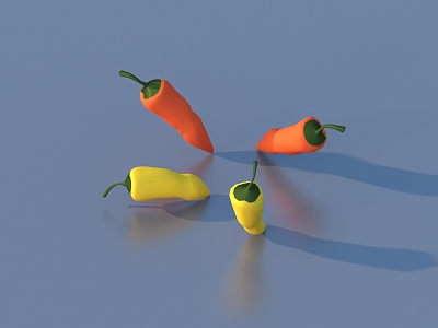 Pepper Cartoon Vegetables 3d model