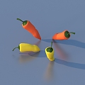 Pepper Cartoon Vegetables 3d model