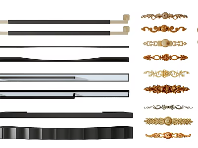 Various Door Handles With Modern And Traditional Designs And Decorative Details 3d model
