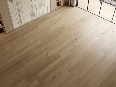 Light Wood Flooring In Modern Home Interior With Large Windows 3d model