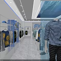 FK Brand Clothing Store With Modern Window Display Mannequins Bright Interior And Decorative Plants