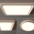 Sleek Modern Square And Round Flush Mount Ceiling Lights With LED Illumination 3d model