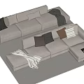 Double sofa Multi-person sofa Corner sofa 3d model