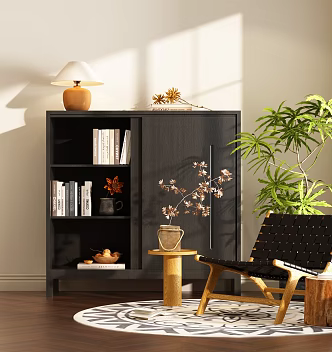Modern Zen Bookcase Modern Silent Wind Bookcase Modern Bookcase 3d model