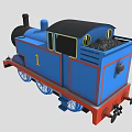 Thomas the Tank Engine with Blue Body Red Base Black Chimney and Smiling Face