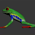 Vibrant Colorful Frog With Green Body Red Eyes Blue Legs And Red Toes