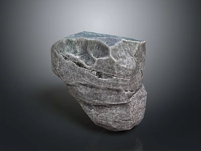Natural Stone Block With Rough Surface Texture For Indoor Home Decorative Design 3d model
