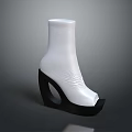 White High Heel Shoes With Black Unique Heel And Modern Stylish Design Details