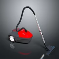 Red And Black Modern Vacuum Cleaner With Long Handle And Cleaning Head