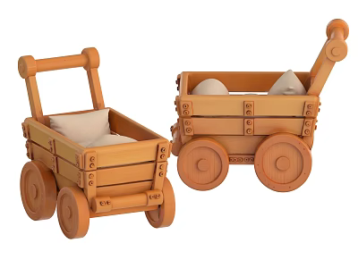 Toy Car Children's Carriage Baby Carriage Cradle Trolley 3d model Toy Car Children's Carriage Baby Carriage Cradle Trolley 3d model