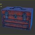 Red Vintage Toolbox With Metal Latches Handle And Shiny Surface