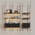 Elegant Modern Wine Rack With Metal Frame Black Drawers And Display Shelves