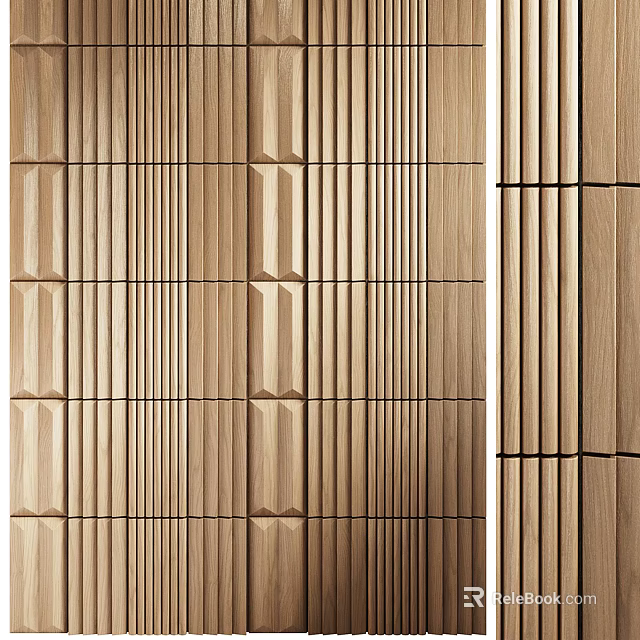 Wooden Wainscoting With Diverse Textures And Patterns 3d model 