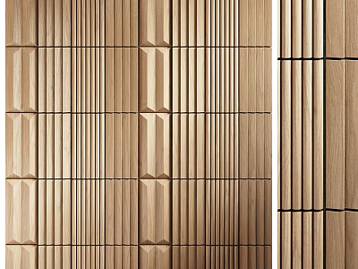 Wooden Wainscoting With Diverse Textures And Patterns 3d model