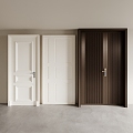 Bedroom door, interior door, single door, swing door 3d model