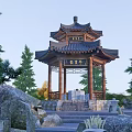 Chinese-style pavilion ancient pavilion double-layer pavilion landscape small building landscape pavilion four-corner pavilion six-corner pavilion gallery rest hall 3d model