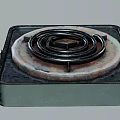 Vintage Electric Stove Burner Kitchen Appliance With Coil Heating Element And Metal Base