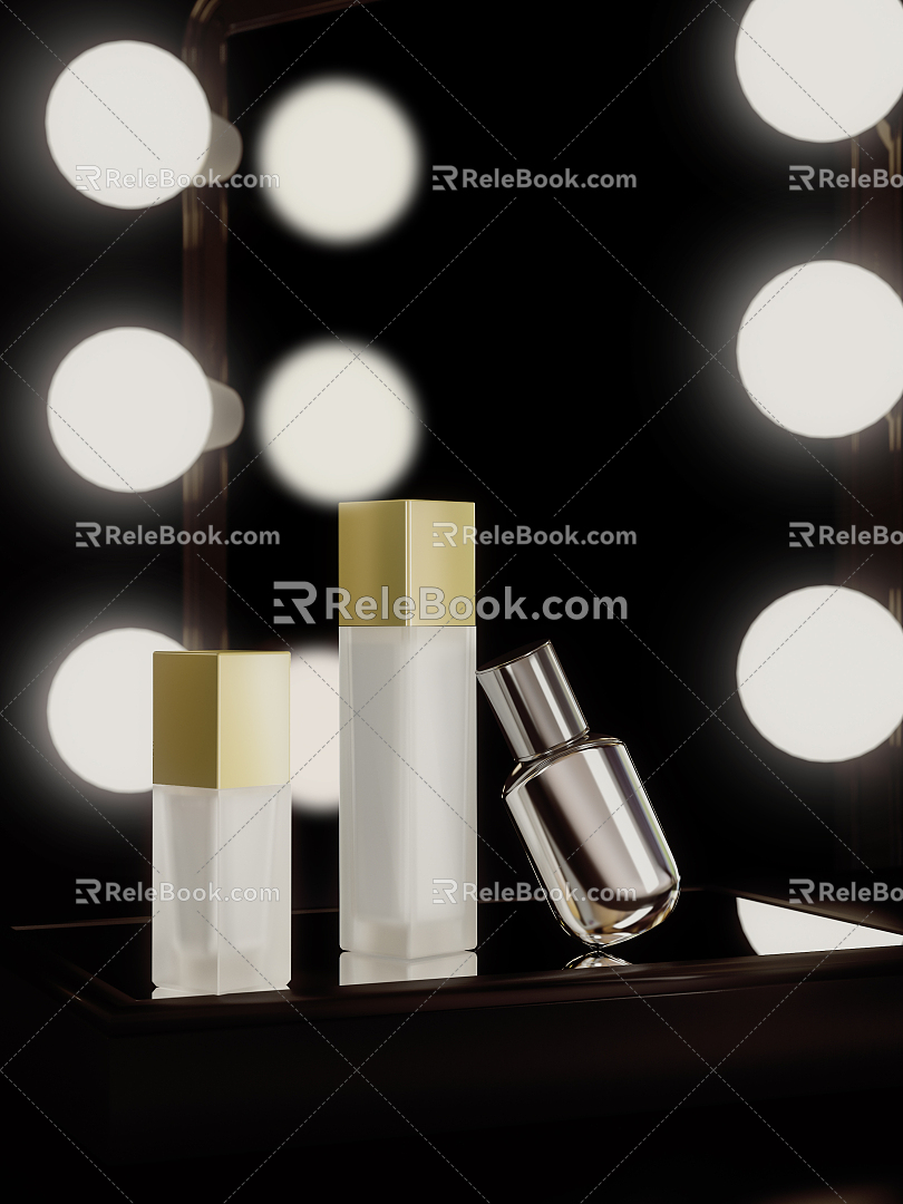 Modern skin care products 3d model