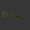 Ancient Rusted Metal Tool Artifact Isolated on Dark Background With Shadow 3d model