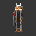 Sci Fi Mechanical Handheld Weapon Design Featuring Orange Gray Components Grip And Barrel