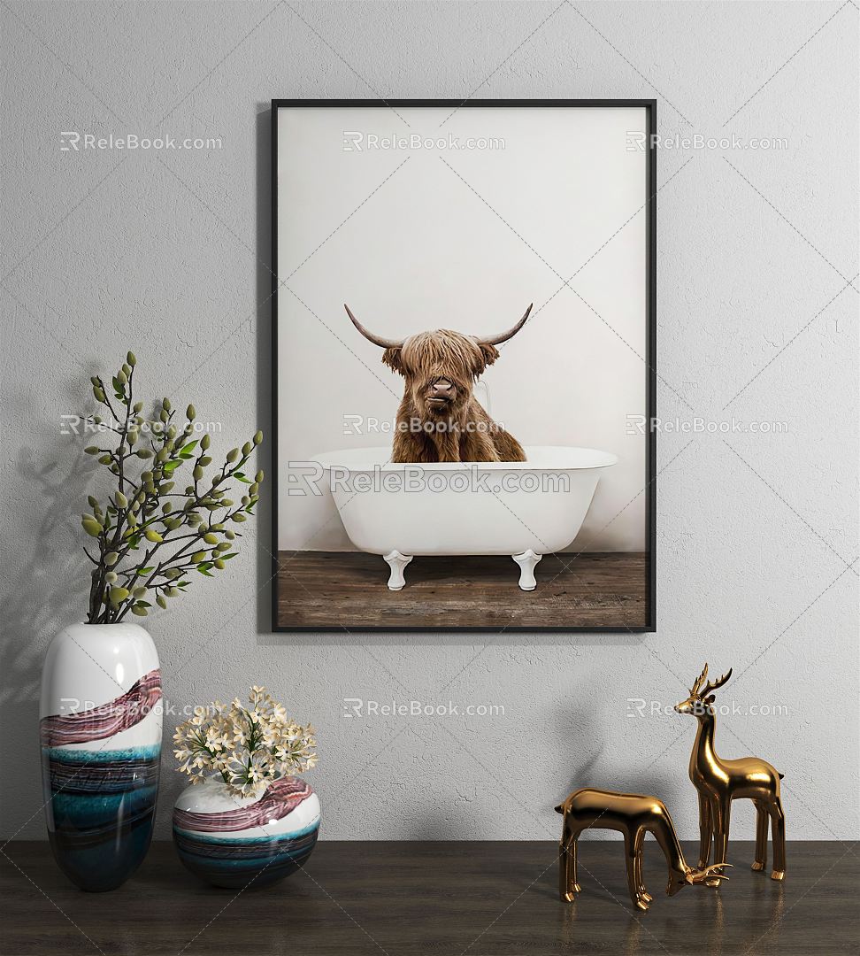 Modern Animal Painting Animal Decorative Painting 3d model