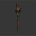 Traditional Ornate Scepter With Intricate Top Structure Vibrant Colors And Textured Column