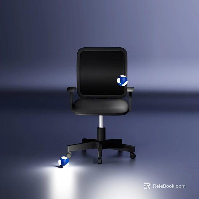 Ergonomic Modern Black Office Chair With Mesh Back Armrests And Wheels 3d model 