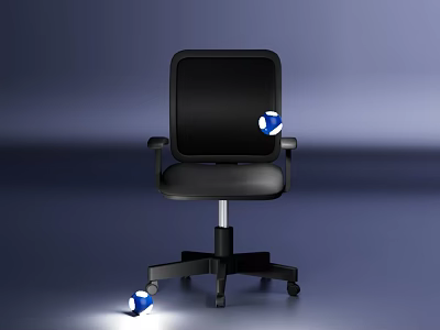 Ergonomic Modern Black Office Chair With Mesh Back Armrests And Wheels 3d model