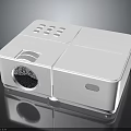 Sleek White Projector With Modern Design Compact Control Panel And Clear Lens 3d model