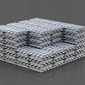 Industrial Equipment Silver Metal Blocks Stacked Cube Structure Design Components