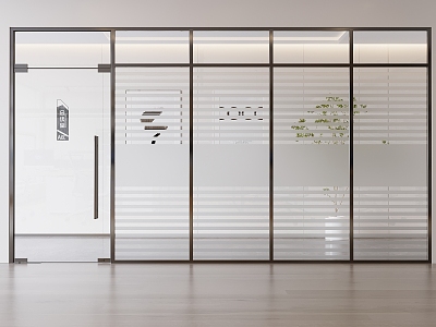 Modern glass partition 3d model