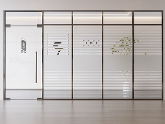 Modern glass partition 3d model