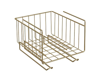 Metal Wire Storage Rack With Grid Design For Kitchen Bathroom Organization 3d model