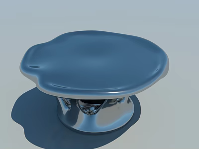 Modern Blue Negotiation Table With Smooth Surface And Metal Base For Office Use 3d model