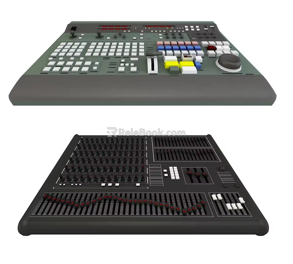 Computer voice control equipment for radio station 3d model