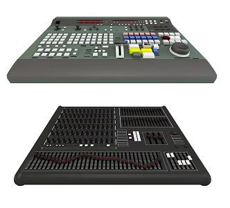 Computer voice control equipment for radio station 3d model