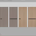 Modern Wooden Hinged Doors With Various Wood Tones For Interior Design Spaces 3d model