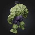 Game Movie Character Hulk With Green Skin Muscular Body Purple Pants Standing Pose