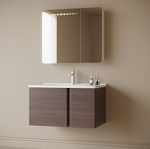 Modern Hanging Bathroom Cabinet Bathroom Cabinet Washstand Mirror Cabinet 3d model