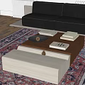 Coffee Table Combination Sofa Carpet Ornaments 3d model