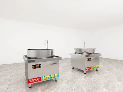 Stainless Steel Commercial Kitchen Electric Cookers with Faucet and Easy Cooker Design 3d model