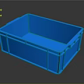Durable Blue Plastic Storage Box For Home Organizing And Daily Use 3d model