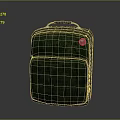 Green Woven Texture Suitcase With Black Handle And Red Accent Details