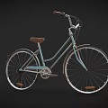 Vintage Bicycle With Light Blue Frame Brown Leather Seat And Chrome Wheels