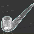 Decorative Ornament Set with Wooden Pipe Black Stem and Gold Accent