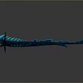 Mythical Blue Dragon Game Movie Character With Glowing Spine And Sharp Claws